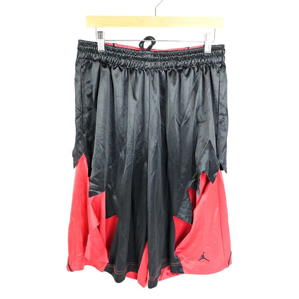 Jordan Shark Teeth Basketball Shorts Men's LARGE Black/Retro Red 404386-010
